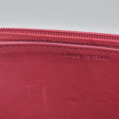 $3350 Chanel Patent Calfskin Quilted Boy Wallet On Chain WOC Fuchsia