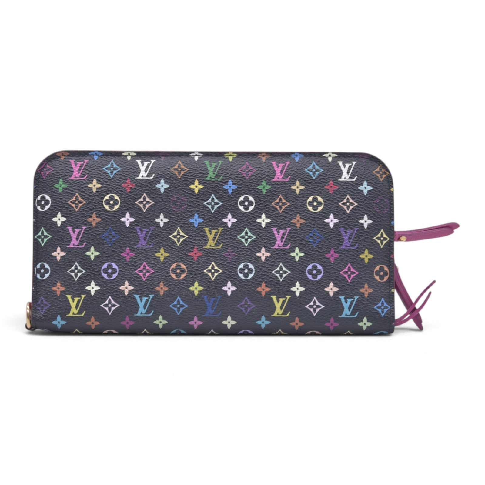 $829 LOUIS VUITTON Monogram Multicolore Insolite Wallet Black / Grenade Pink CONSIGNMENT 10021558