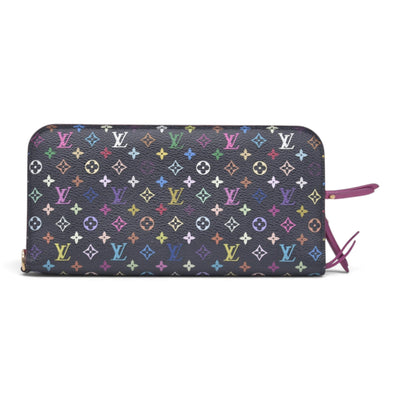 $829 LOUIS VUITTON Monogram Multicolore Insolite Wallet Black / Grenade Pink CONSIGNMENT 10021558