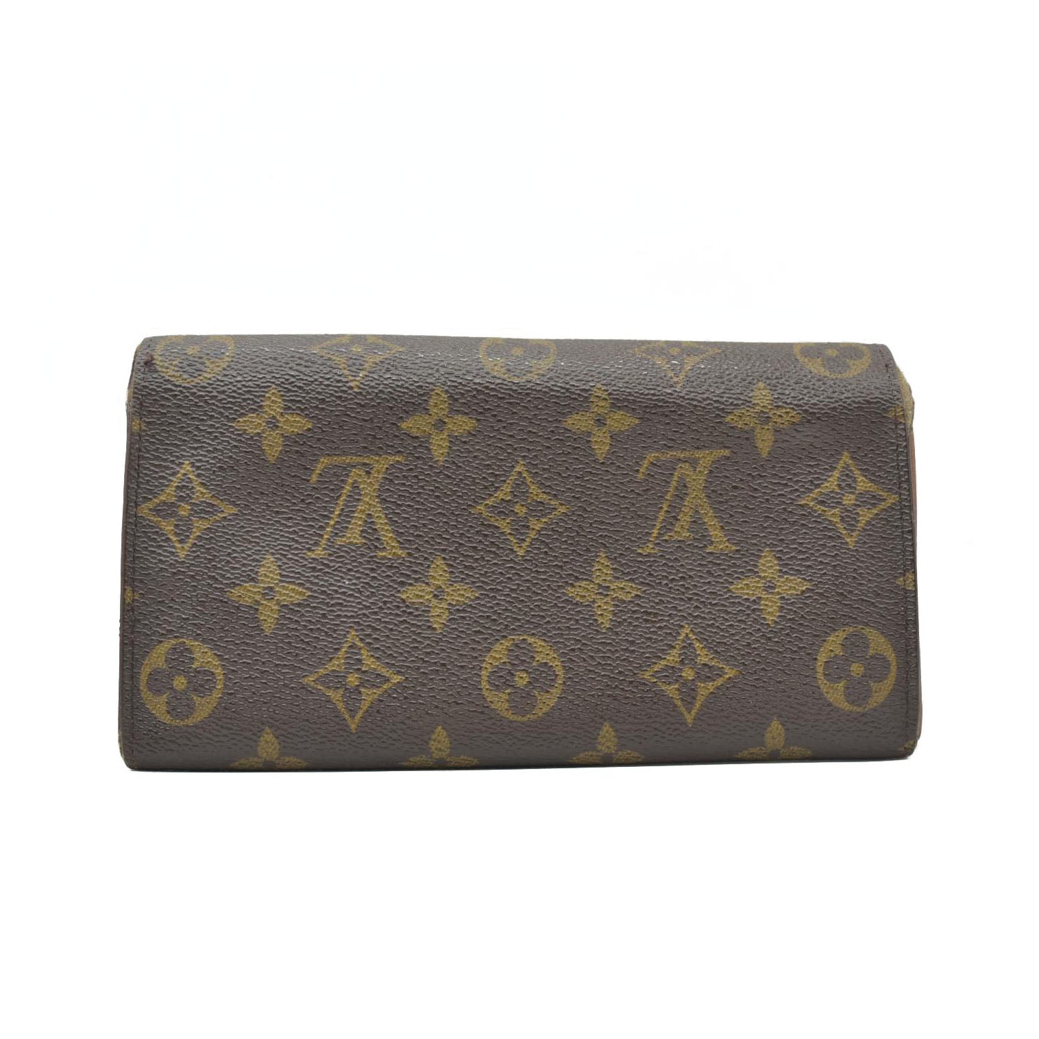 $725 1996 Louis Vuitton Monogram Portefeiulle Sarah Long Bifold Wallet Brown TH1906