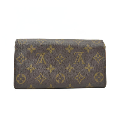 $725 1996 Louis Vuitton Monogram Portefeiulle Sarah Long Bifold Wallet Brown TH1906