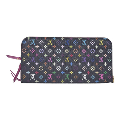 $829 LOUIS VUITTON Monogram Multicolore Insolite Wallet Black / Grenade Pink CONSIGNMENT 10021558