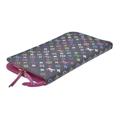 $829 LOUIS VUITTON Monogram Multicolore Insolite Wallet Black / Grenade Pink CONSIGNMENT 10021558