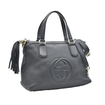 $2150 CONSIGNMENT GUCCI Cellarius Calfskin Small Soho Top Handle Satchel Black