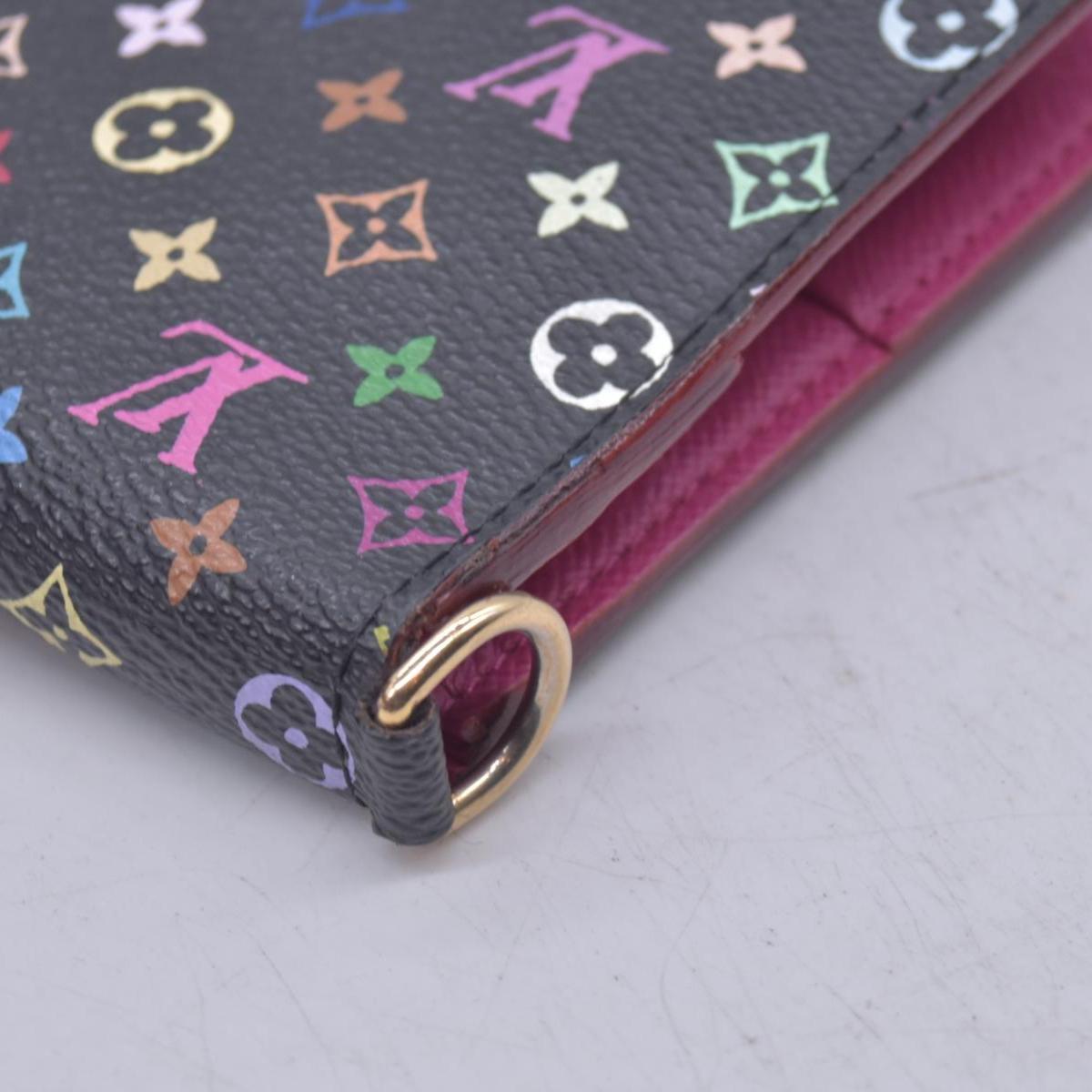 $829 LOUIS VUITTON Monogram Multicolore Insolite Wallet Black / Grenade Pink CONSIGNMENT 10021558