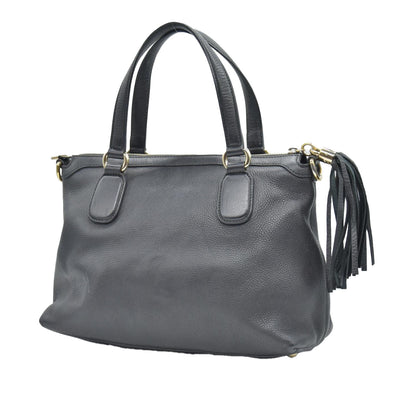 $2150 CONSIGNMENT GUCCI Cellarius Calfskin Small Soho Top Handle Satchel Black