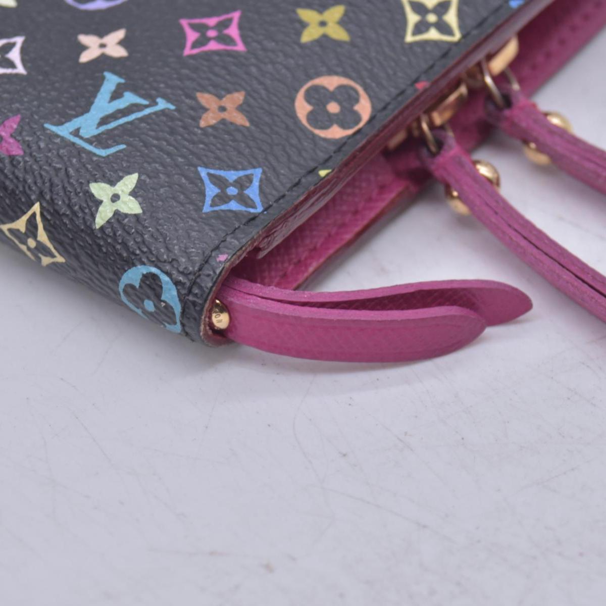 $829 LOUIS VUITTON Monogram Multicolore Insolite Wallet Black / Grenade Pink CONSIGNMENT 10021558
