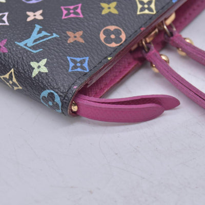 $829 LOUIS VUITTON Monogram Multicolore Insolite Wallet Black / Grenade Pink CONSIGNMENT 10021558
