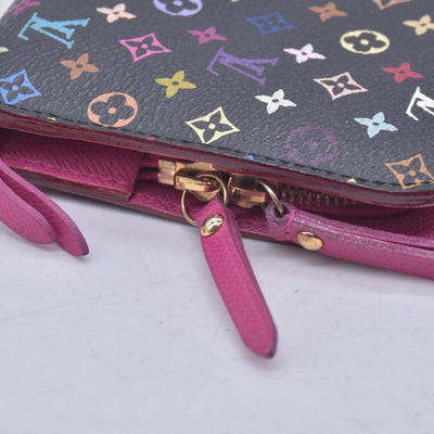 $829 LOUIS VUITTON Monogram Multicolore Insolite Wallet Black / Grenade Pink CONSIGNMENT 10021558