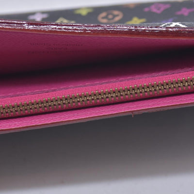 $829 LOUIS VUITTON Monogram Multicolore Insolite Wallet Black / Grenade Pink CONSIGNMENT 10021558