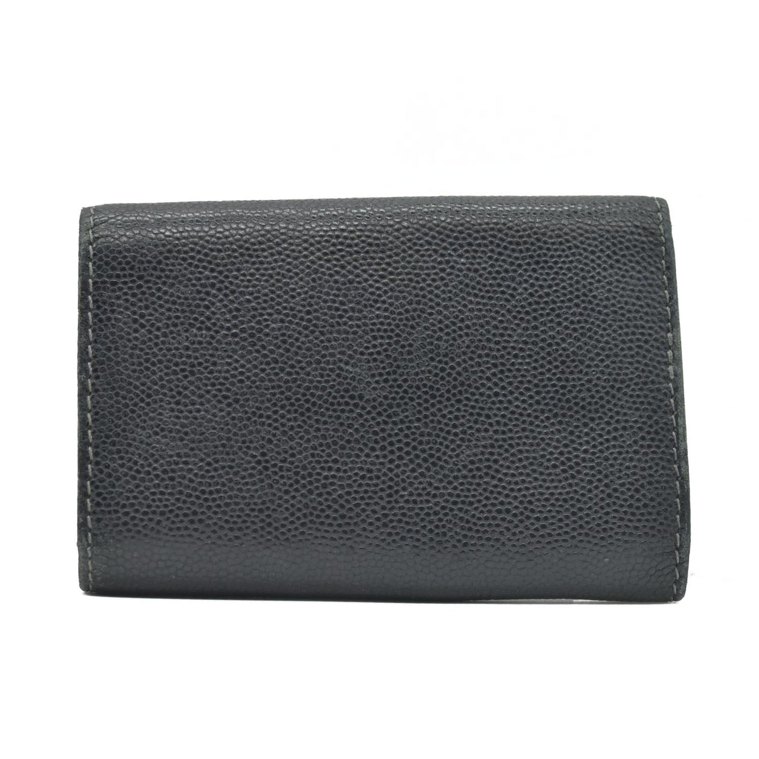 $420 Cartier Santos 6 Ring Key Case Black Leather