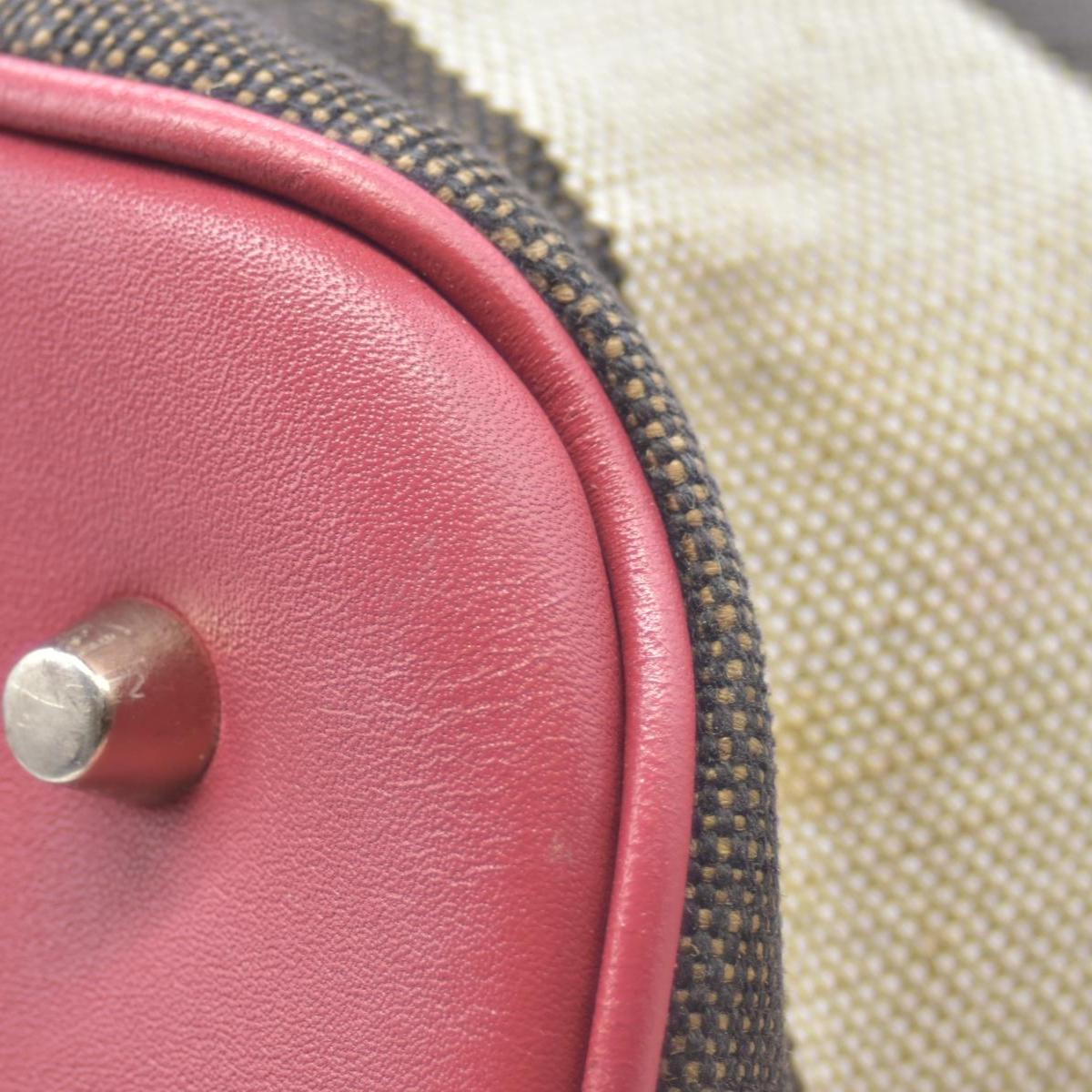 $1150 CONSIGNMENT BURBERRY Canvas Mega Check Medium Ashby Tassel Hobo Cinnamon Red