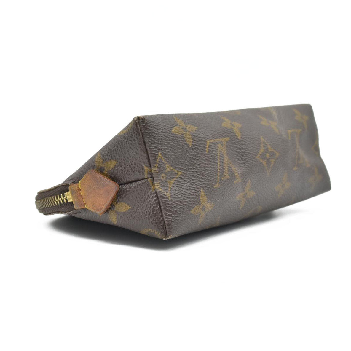 $600 2003 Louis Vuitton Monogram Pochette Cosmetics Pouch Brown CA0093