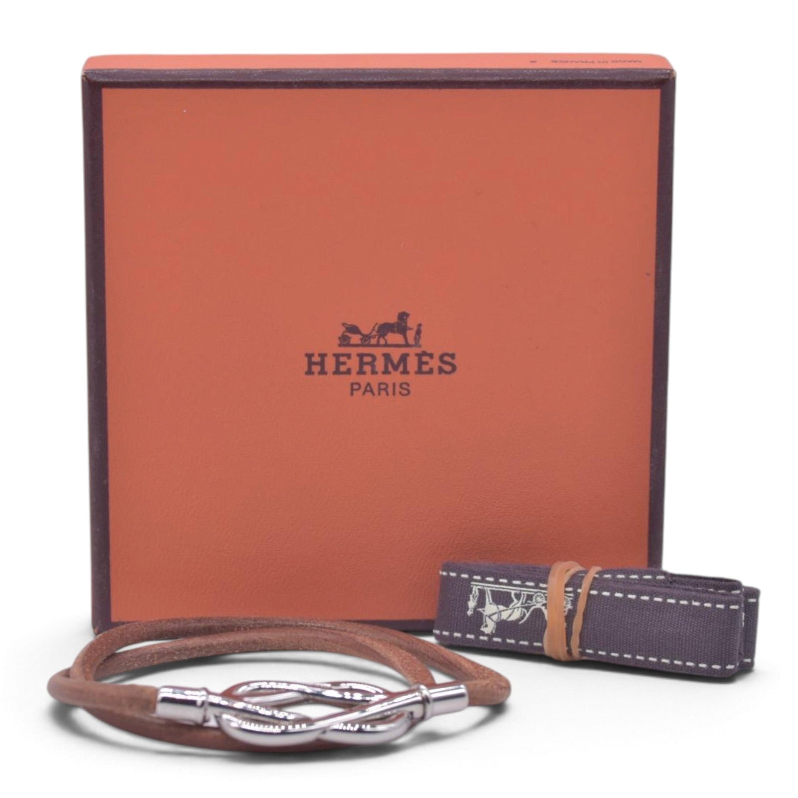 $420 HERMÈS Swift Leather Atame Double Tour Bracelet Natural Tan CONSIGNMENT 10021600