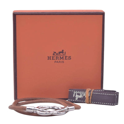 $420 HERMÈS Swift Leather Atame Double Tour Bracelet Natural Tan CONSIGNMENT 10021600