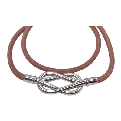 $420 HERMÈS Swift Leather Atame Double Tour Bracelet Natural Tan CONSIGNMENT 10021600