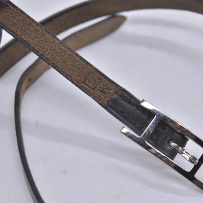 $390 HERMÈS Box Calf Behapi Double Tour Bracelet Black CONSIGNMENT 10021595