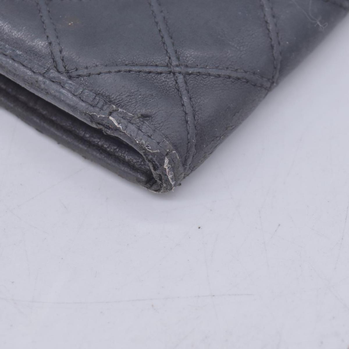 $950 CHANEL Black Quilted Leather Bifold Flap Wallet CONSIGNMENT 10021581