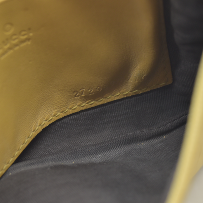 $395 Gucci Guccissima Yellow Leather Zip Pouch