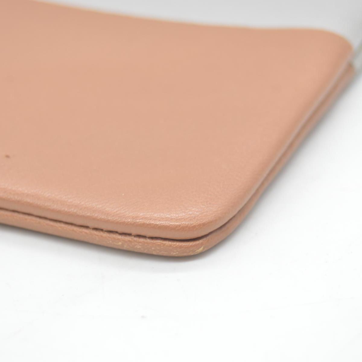 $520 Celine Fluo Grey Beige Leather Bi-Color Clutch Pouch Bag CONSIGNMENT