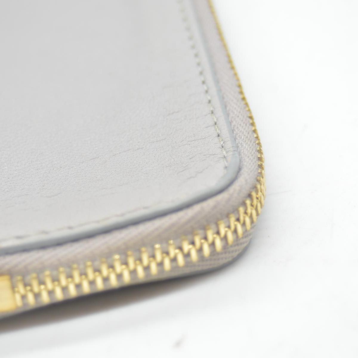 $520 Celine Fluo Grey Beige Leather Bi-Color Clutch Pouch Bag CONSIGNMENT