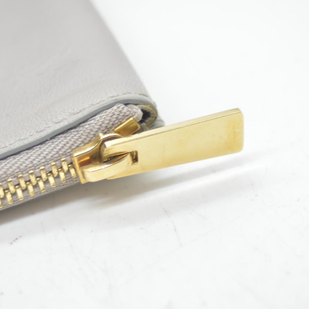 $520 Celine Fluo Grey Beige Leather Bi-Color Clutch Pouch Bag CONSIGNMENT