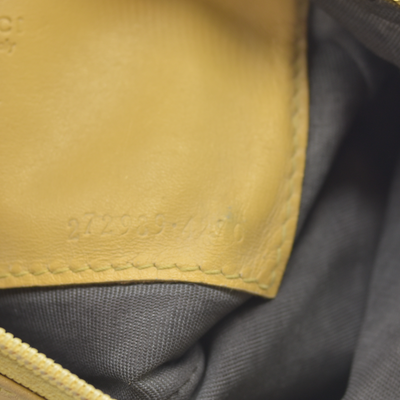 $395 Gucci Guccissima Yellow Leather Zip Pouch