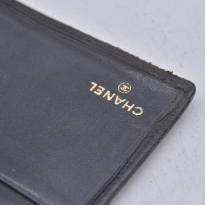 $950 CHANEL Black Quilted Leather Bifold Flap Wallet CONSIGNMENT 10021581