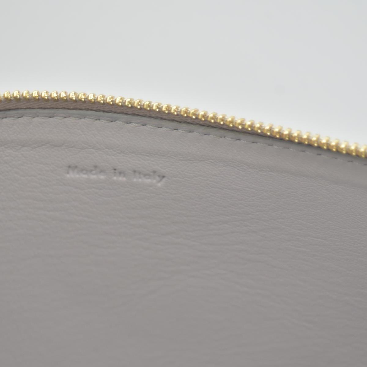 $520 Celine Fluo Grey Beige Leather Bi-Color Clutch Pouch Bag CONSIGNMENT