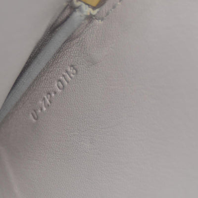 $520 Celine Fluo Grey Beige Leather Bi-Color Clutch Pouch Bag CONSIGNMENT