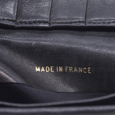 $950 CHANEL Black Quilted Leather Bifold Flap Wallet CONSIGNMENT 10021581