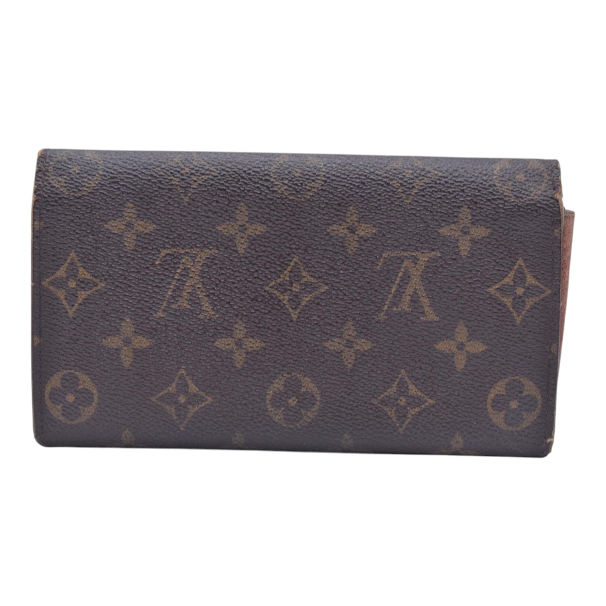 $720 LOUIS VUITTON Monogram Portefeuille International Wallet Brown CONSIGNMENT 10021580