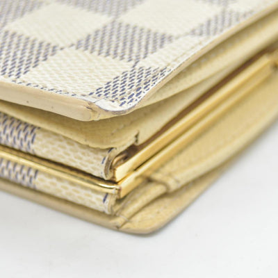 $750 Louis Vuitton Damier Azur French Kisslock Wallet MI3088 CONSIGNMENT