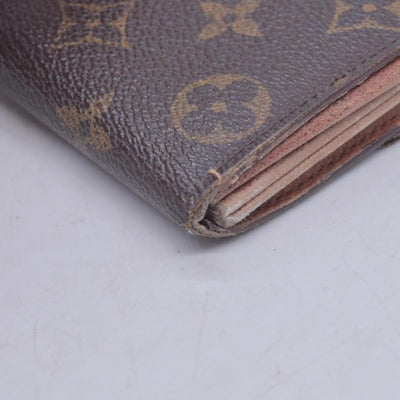 $720 LOUIS VUITTON Monogram Portefeuille International Wallet Brown CONSIGNMENT 10021580