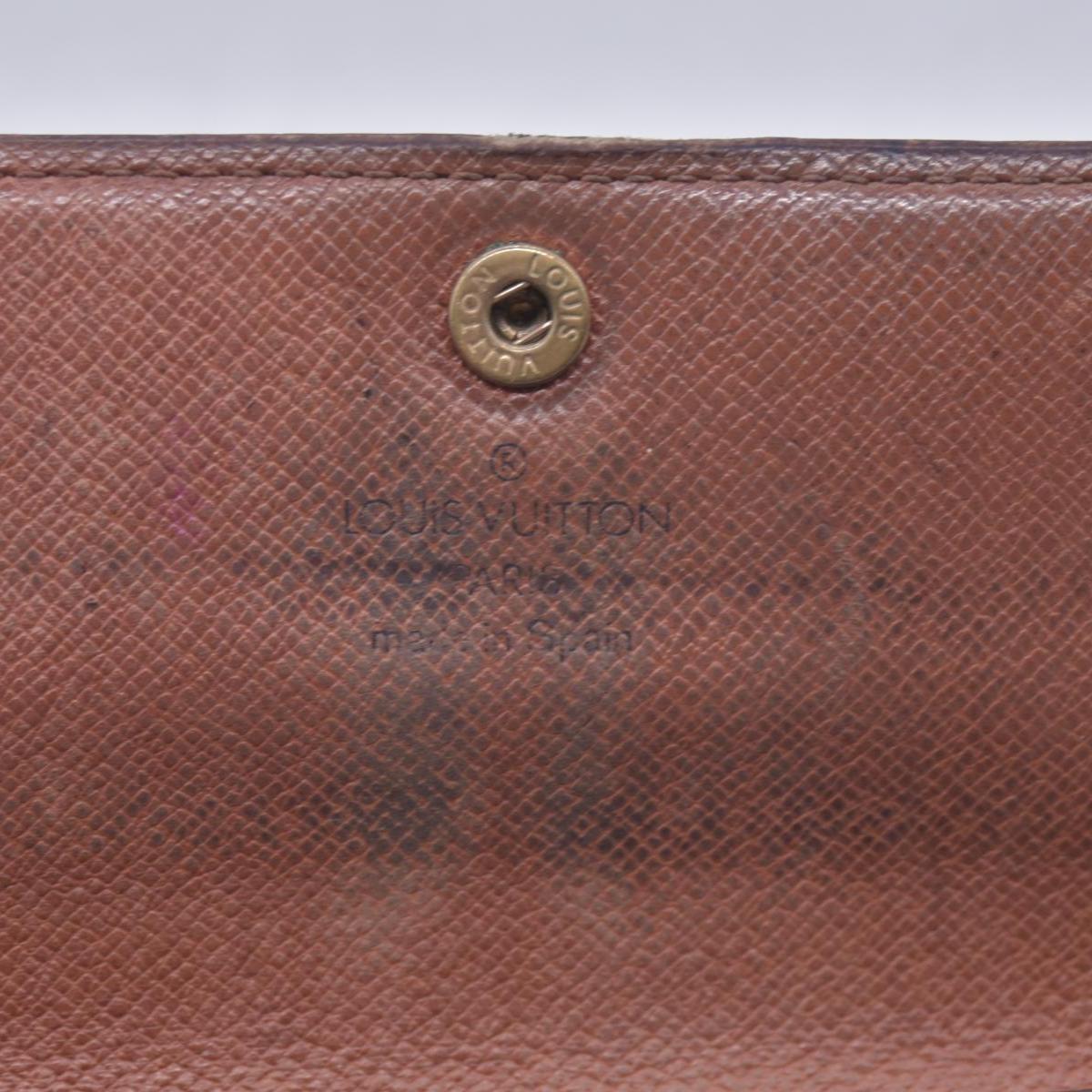 $720 LOUIS VUITTON Monogram Portefeuille International Wallet Brown CONSIGNMENT 10021580