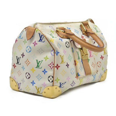 $3150 Louis Vuitton Monogram Multicolor Speedy 30 White Murakami