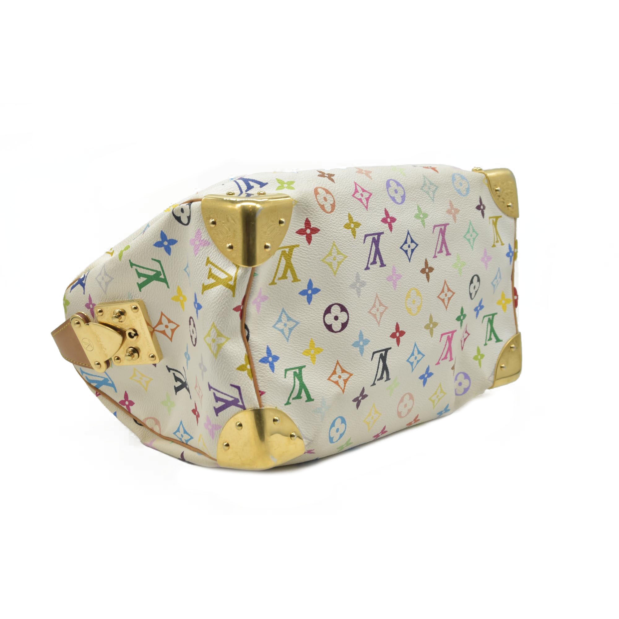 $3150 Louis Vuitton Monogram Multicolor Speedy 30 White Murakami