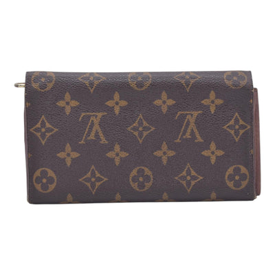 $720 LOUIS VUITTON Monogram Sarah Wallet Brown CONSIGNMENT 10021582
