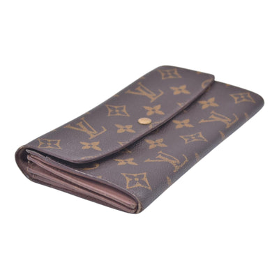 $720 LOUIS VUITTON Monogram Sarah Wallet Brown CONSIGNMENT 10021582