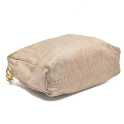 $1075 FENDI Chain Zucca Canvas Shoulder Bag Beige