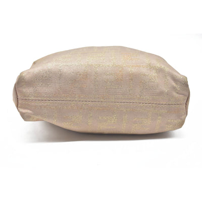 $1075 FENDI Chain Zucca Canvas Shoulder Bag Beige