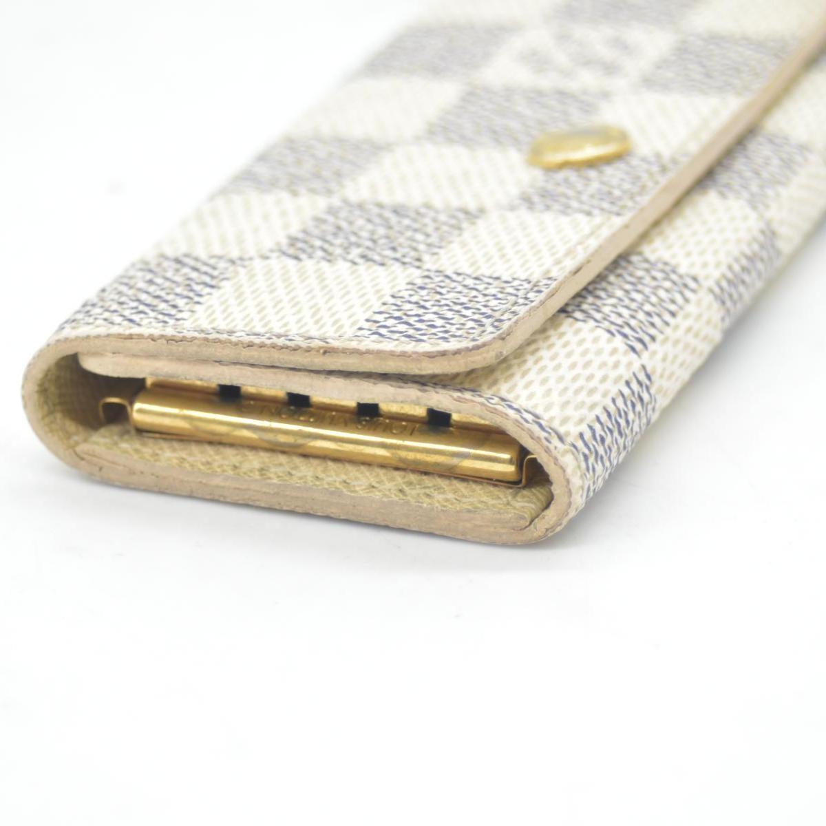 $345 Louis Vuitton Damier Azur Multicles 4 Ring Key Case White CT1153 CONSIGNMENT