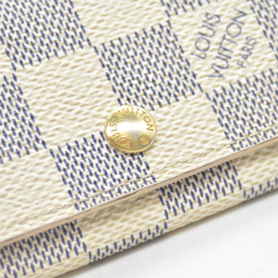 $345 Louis Vuitton Damier Azur Multicles 4 Ring Key Case White CT1153 CONSIGNMENT