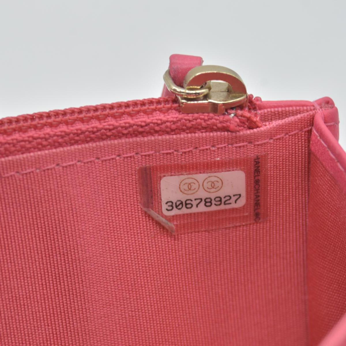 Chanel Lambskin Quilted Mini Trendy CC Wallet On Chain WOC Pink