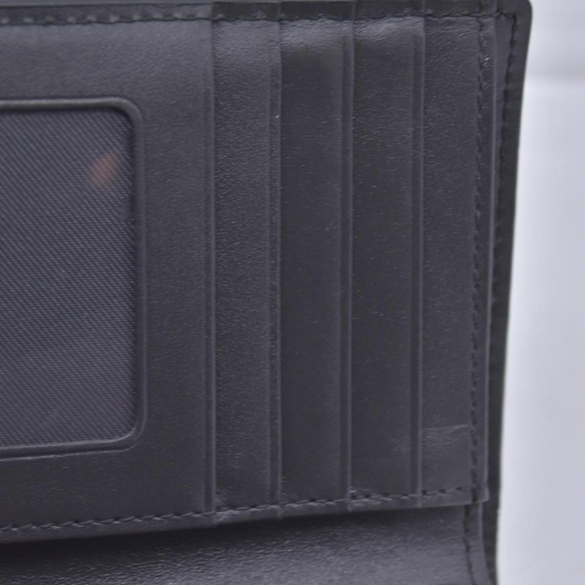 $380 MCM Embossed Crocodile Leather Logo Plaque Medium Flap Wallet Grey CONSIGNMENT 10021594