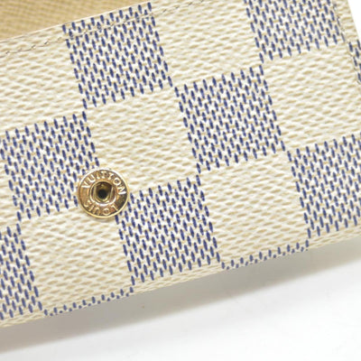 $345 Louis Vuitton Damier Azur Multicles 4 Ring Key Case White CT1153 CONSIGNMENT