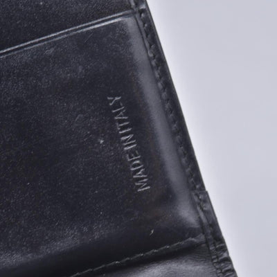$520 PRADA Spazzolato Embossed Logo Flap Compact Wallet Navy Blue CONSIGNMENT 10021596