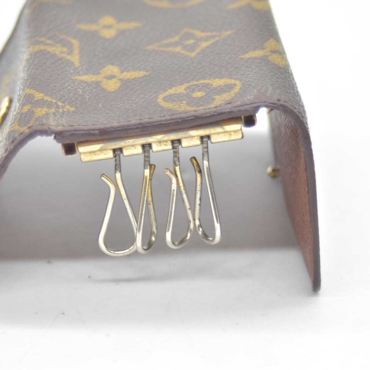$345 Louis Vuitton Monogram Multicles 4 Ring Key Case Brown TH0026 CONSIGNMENT