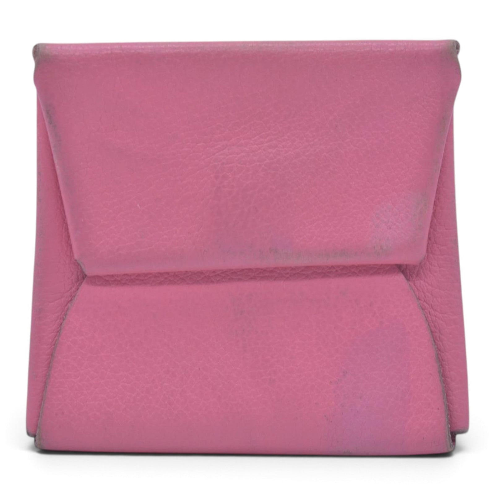 $320 HERMES Pink Leather Envelope Card Holder Pouch CONSIGNMENT 10021598