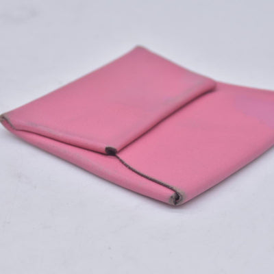 $320 HERMES Pink Leather Envelope Card Holder Pouch CONSIGNMENT 10021598